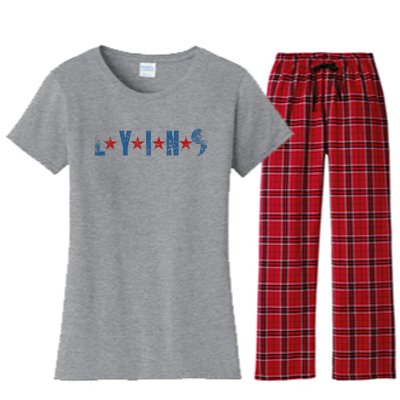 Lyin Kamala HarrisSupport Trump For President 2024 Women's Flannel Pajama Set