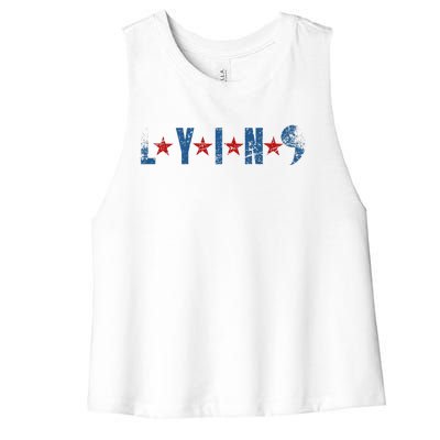 Lyin Kamala HarrisSupport Trump For President 2024 Women's Racerback Cropped Tank