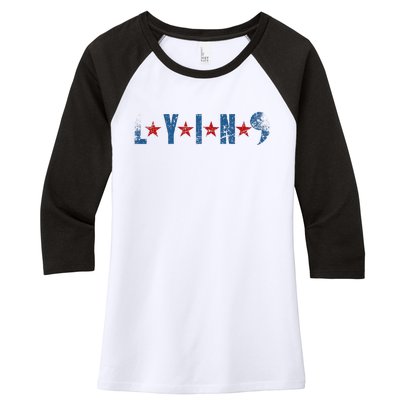 Lyin Kamala HarrisSupport Trump For President 2024 Women's Tri-Blend 3/4-Sleeve Raglan Shirt