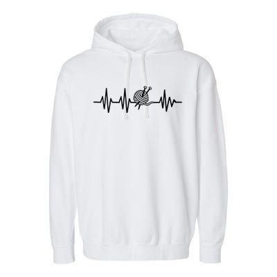 Love Knitting Heartbeat Garment-Dyed Fleece Hoodie