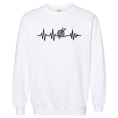 Love Knitting Heartbeat Garment-Dyed Sweatshirt