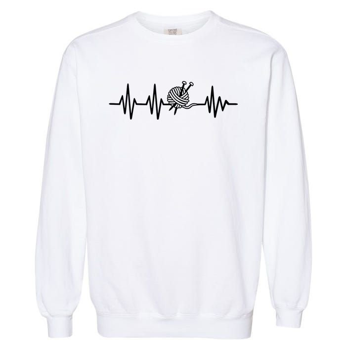 Love Knitting Heartbeat Garment-Dyed Sweatshirt