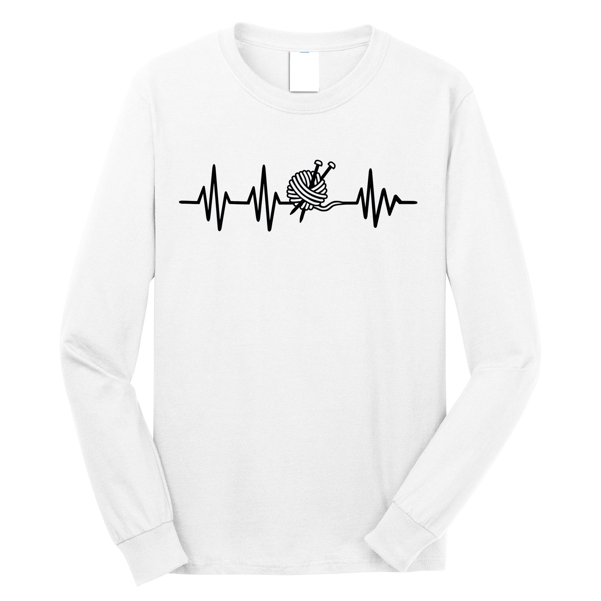 Love Knitting Heartbeat Long Sleeve Shirt