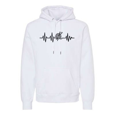 Love Knitting Heartbeat Premium Hoodie