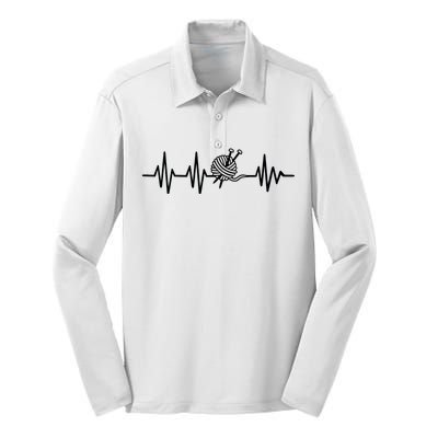 Love Knitting Heartbeat Silk Touch Performance Long Sleeve Polo