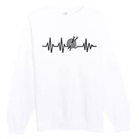 Love Knitting Heartbeat Premium Crewneck Sweatshirt