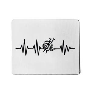 Love Knitting Heartbeat Mousepad