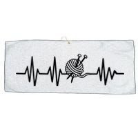 Love Knitting Heartbeat Large Microfiber Waffle Golf Towel