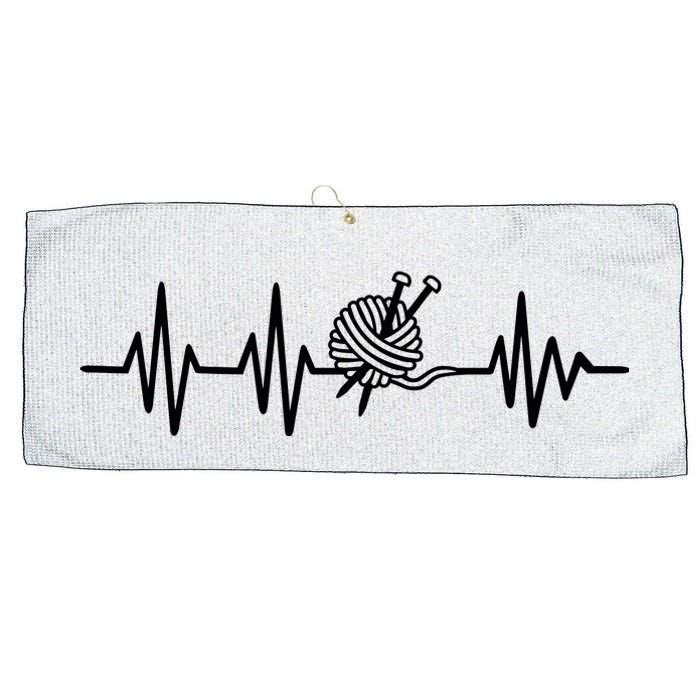 Love Knitting Heartbeat Large Microfiber Waffle Golf Towel