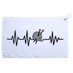 Love Knitting Heartbeat Grommeted Golf Towel