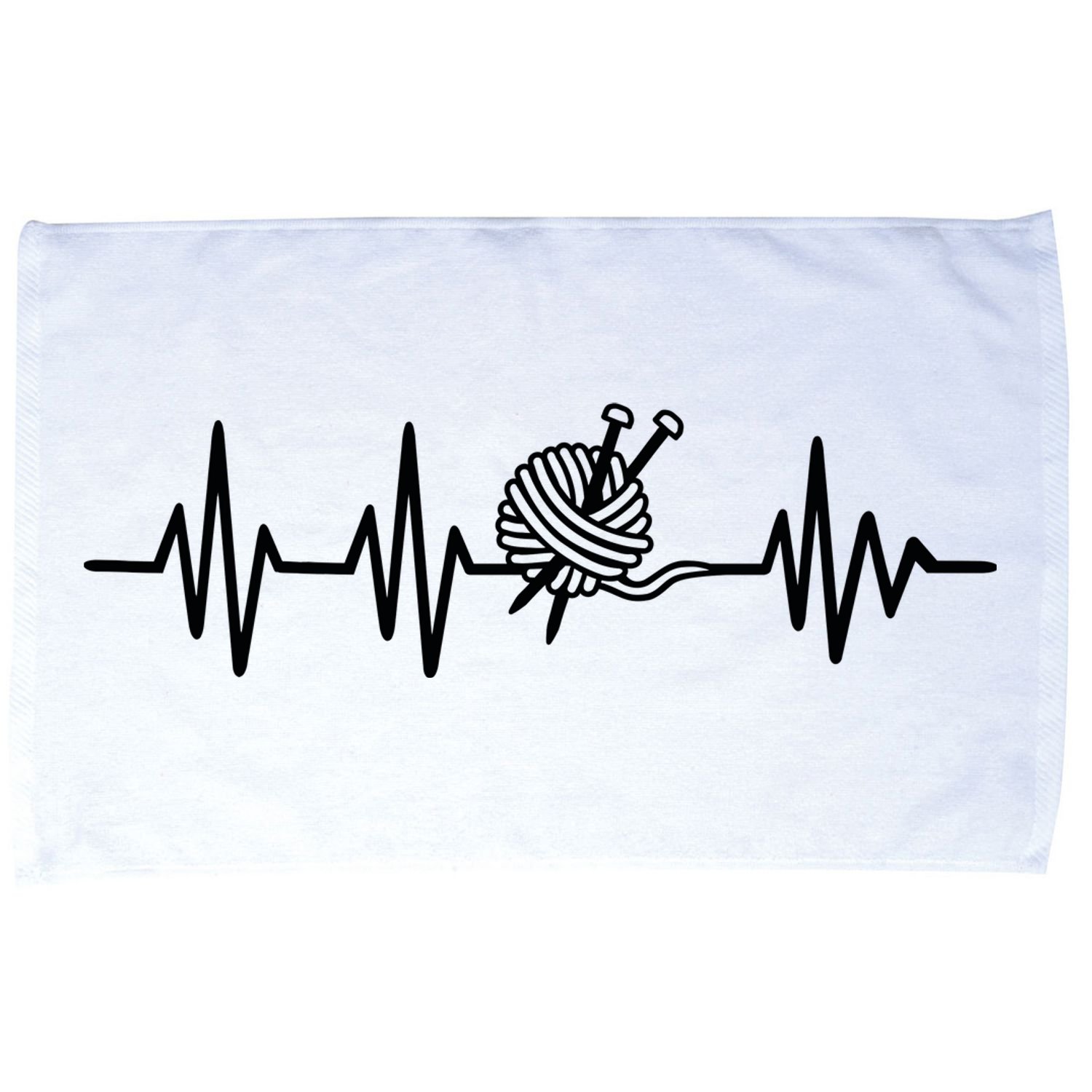 Love Knitting Heartbeat Microfiber Hand Towel