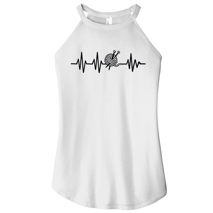 Love Knitting Heartbeat Women's Perfect Tri Rocker Tank