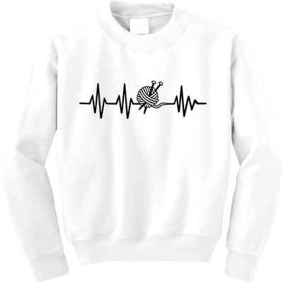 Love Knitting Heartbeat Kids Sweatshirt