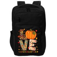 Love Kindergarten Happy Fall Thanksgiving Teacher Impact Tech Backpack