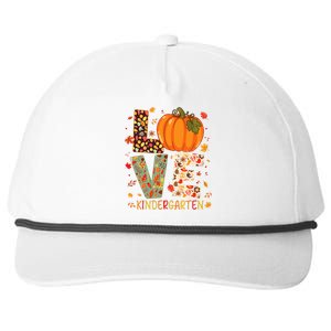 Love Kindergarten Happy Fall Thanksgiving Teacher Snapback Five-Panel Rope Hat