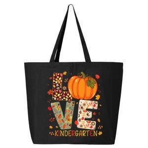 Love Kindergarten Happy Fall Thanksgiving Teacher 25L Jumbo Tote