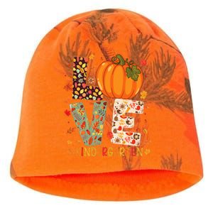 Love Kindergarten Happy Fall Thanksgiving Teacher Kati - Camo Knit Beanie