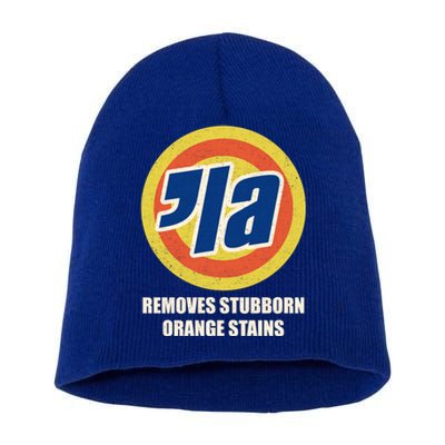 La Kamala Harris Vote Remove Stubborn Orange Stains Funny Gift Short Acrylic Beanie