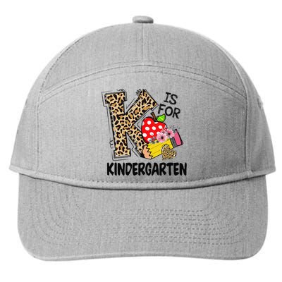 Leopard K Is For Kindergarten Teacher Student Back To School 7-Panel Snapback Hat