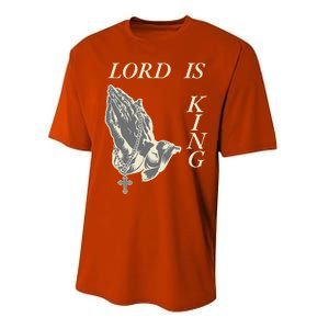 Lord King Jesus God Love Faith Church Family Pray Hands Fun Performance Sprint T-Shirt