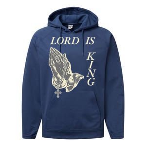 Lord King Jesus God Love Faith Church Family Pray Hands Fun Performance Fleece Hoodie