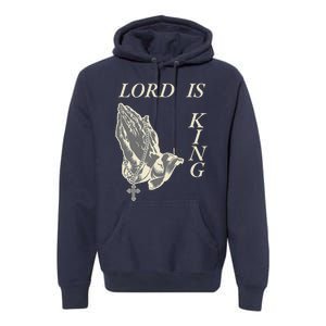 Lord King Jesus God Love Faith Church Family Pray Hands Fun Premium Hoodie