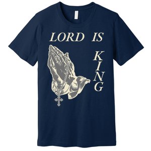 Lord King Jesus God Love Faith Church Family Pray Hands Fun Premium T-Shirt