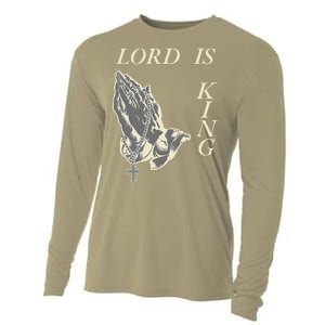 Lord King Jesus God Love Faith Church Family Pray Hands Fun Cooling Performance Long Sleeve Crew