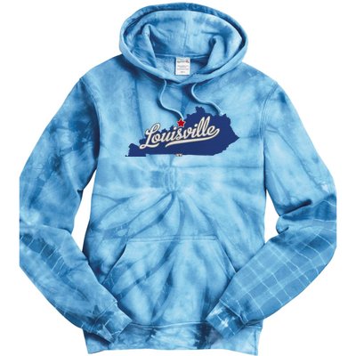 Louisville Kentucky Ky Map Tie Dye Hoodie