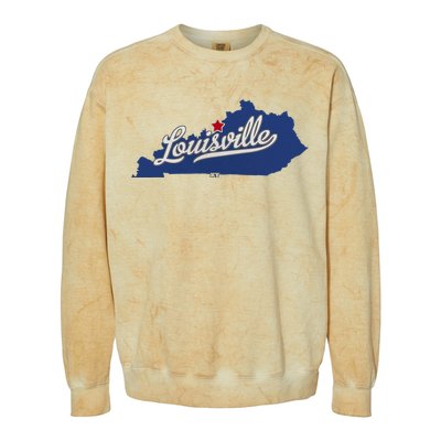 Louisville Kentucky Ky Map Colorblast Crewneck Sweatshirt