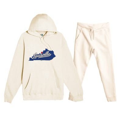 Louisville Kentucky Ky Map Premium Hooded Sweatsuit Set