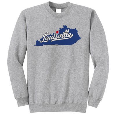 Louisville Kentucky Ky Map Tall Sweatshirt