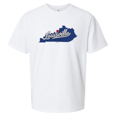 Louisville Kentucky Ky Map Sueded Cloud Jersey T-Shirt