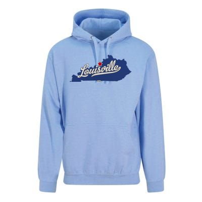 Louisville Kentucky Ky Map Unisex Surf Hoodie