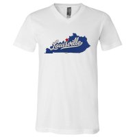 Louisville Kentucky Ky Map V-Neck T-Shirt