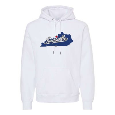 Louisville Kentucky Ky Map Premium Hoodie