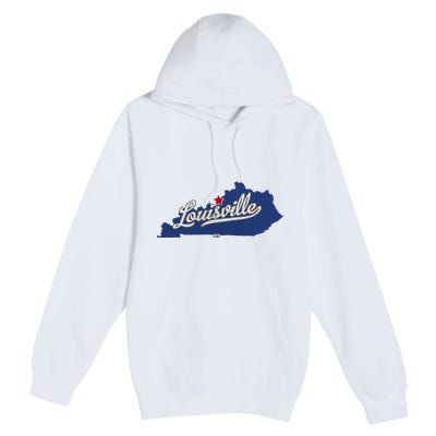 Louisville Kentucky Ky Map Premium Pullover Hoodie