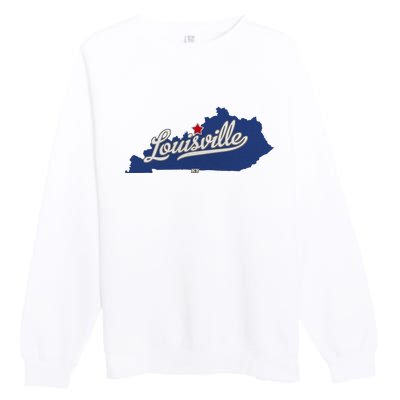 Louisville Kentucky Ky Map Premium Crewneck Sweatshirt