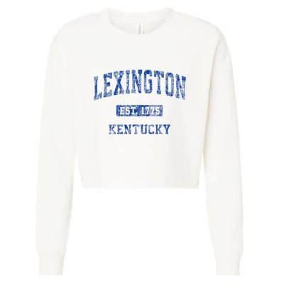 Lexington Kentucky Ky Vintage Athletic Sports Cropped Pullover Crew