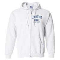 Lexington Kentucky Ky Vintage Athletic Sports Full Zip Hoodie