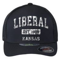 Liberal Kansas Ks Vintage Sports Established Design Flexfit Unipanel Trucker Cap