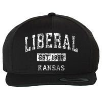 Liberal Kansas Ks Vintage Sports Established Design Wool Snapback Cap