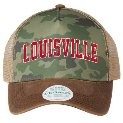 Louisville Kentucky KY Vintage Sports Design Red Design Legacy Tie Dye Trucker Hat