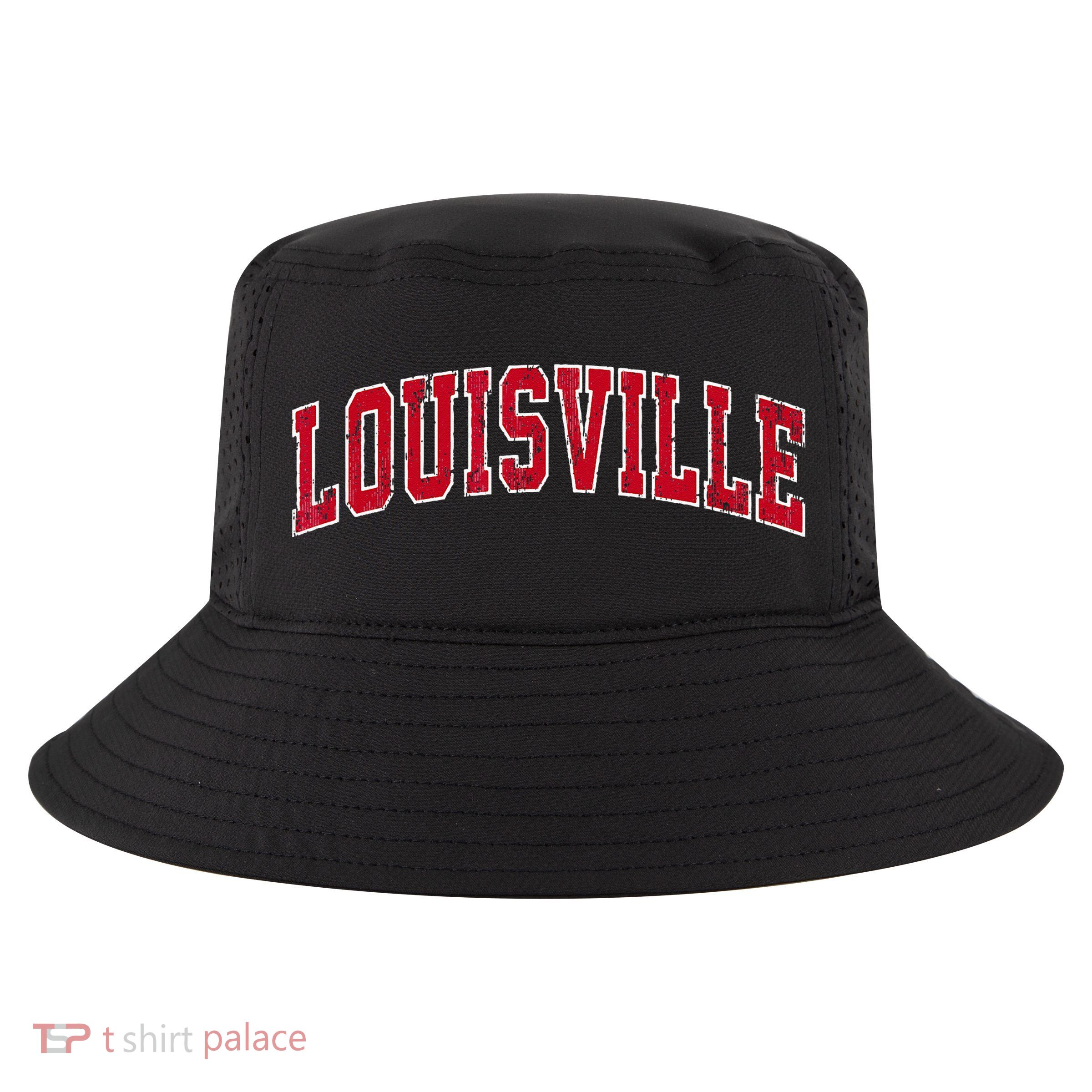Louisville Kentucky KY Vintage Sports Design Red Design Cool Comfort Performance Bucket Hat