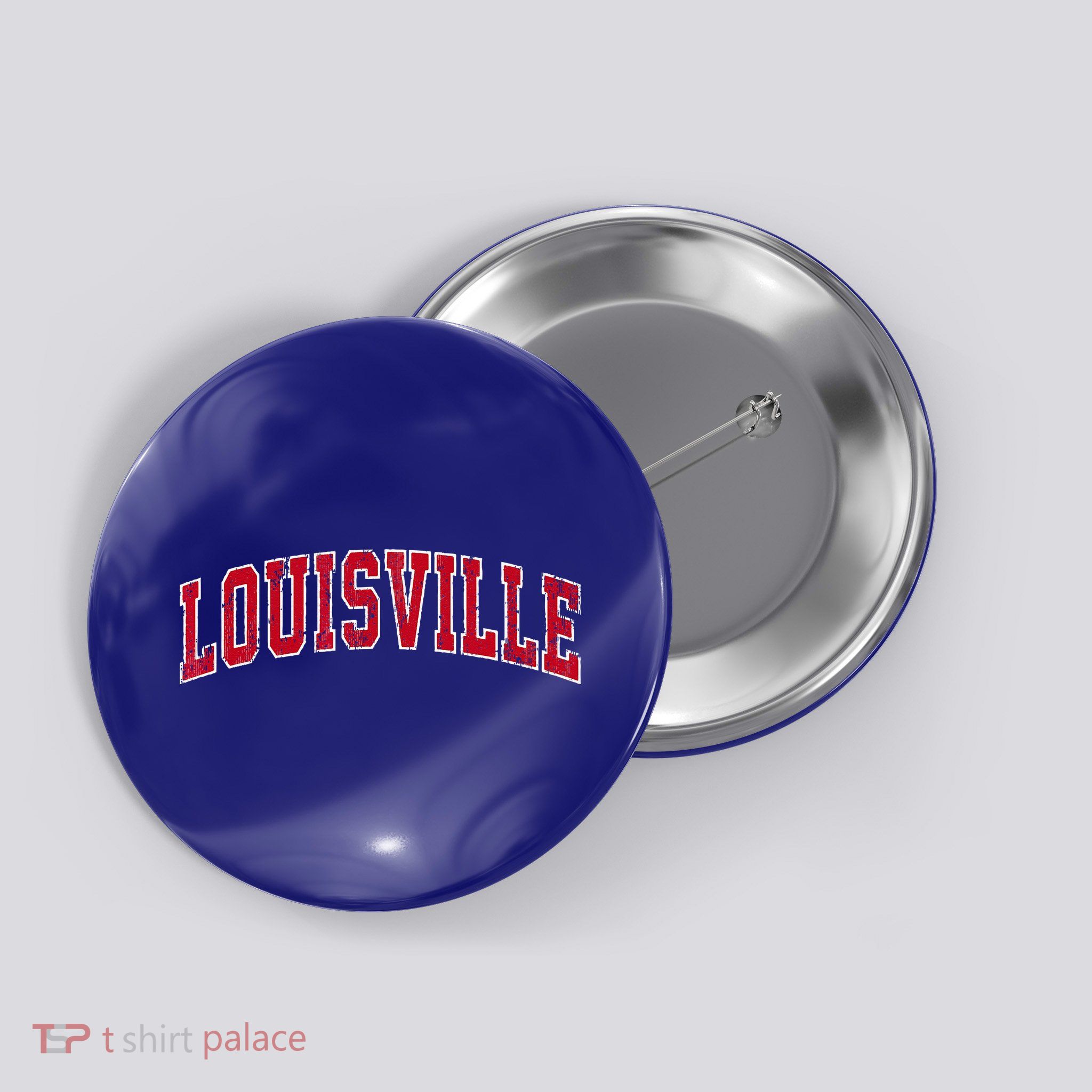 Louisville Kentucky KY Vintage Sports Design Red Design Button