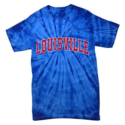 Louisville Kentucky KY Vintage Sports Design Red Design Tie-Dye T-Shirt