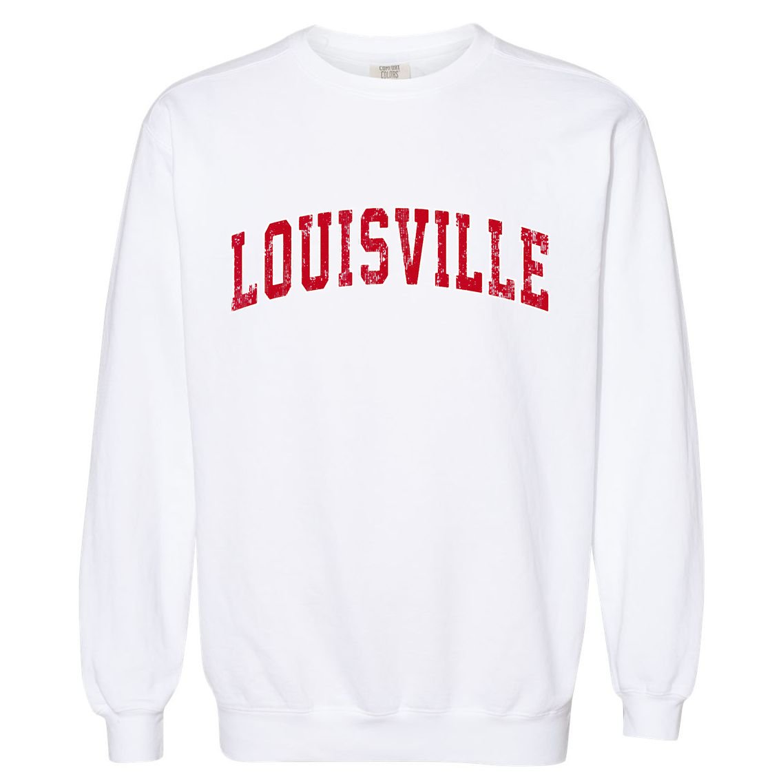 Louisville Kentucky KY Vintage Sports Design Red Design Garment-Dyed Sweatshirt