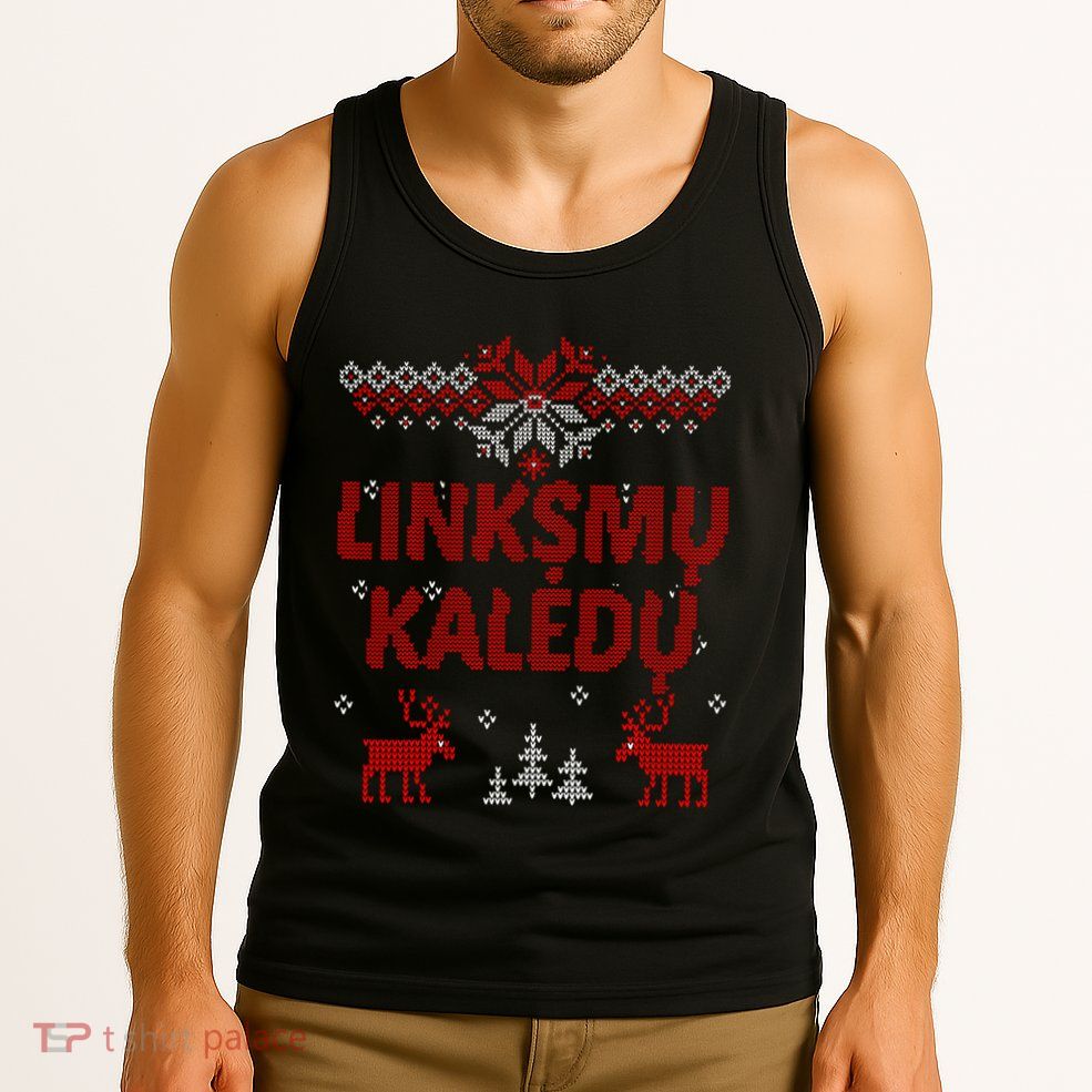 Linksmu Kaledu Lithuanian Merry Christmas Gift Idea Tank Top