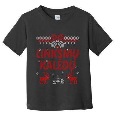 Linksmu Kaledu Lithuanian Merry Christmas Gift Idea Toddler T-Shirt