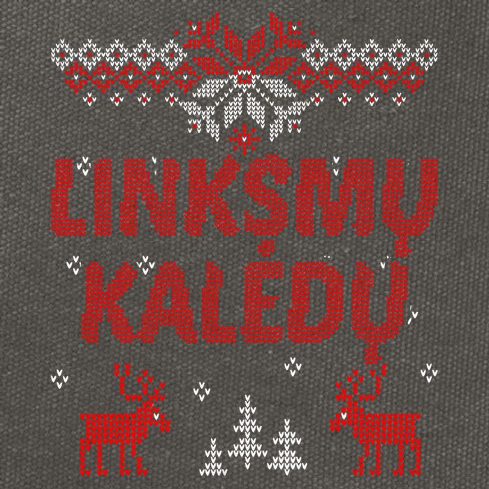 Linksmu Kaledu Lithuanian Merry Christmas Gift Idea Cotton Canvas Backpack